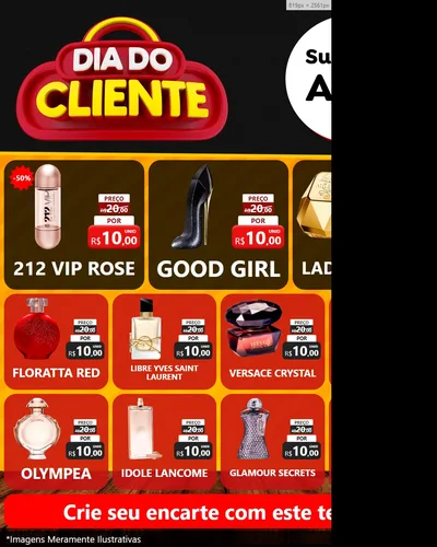 Modelo de Rede Social para Feed Instagram com o tema Dia do Cliente para Perfumes