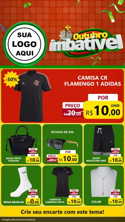 Modelo de Rede Social para Stories com o tema Outubro Imbatível para Roupas e acessórios