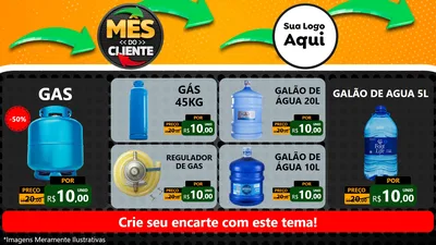 Modelo de TV para TV Horizontal com o tema Mês do Cliente para Água e gás