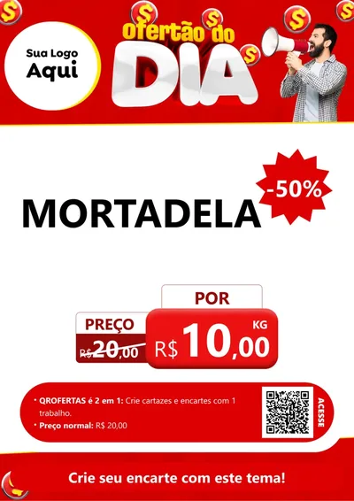 Modelo de Cartaz para Cartaz A4 Vertical com o tema Ofertão do dia para Frios e Laticínios