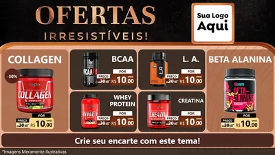 Modelo de TV para TV Horizontal com o tema Ofertas Irresistíveis! para Suplementos alimentares