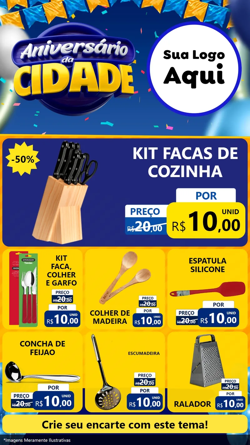 Modelo de Rede Social para Stories com o tema Aniversário da Cidade para Utilidades Domésticas