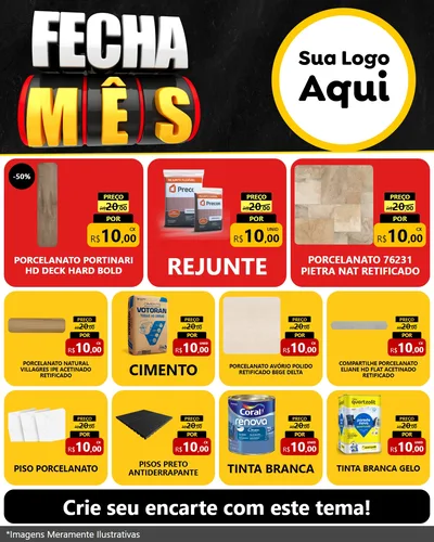 Modelo de Rede Social para Feed Instagram com o tema Fecha Mês para Pisos e revestimentos