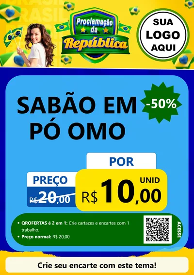 Modelo de Cartaz para Cartaz A4 Vertical com o tema Proclamação da República para Produtos de Limpeza