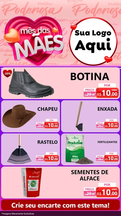 Modelo de TV para TV Vertical com o tema Mês Das Mães para Agropecuária