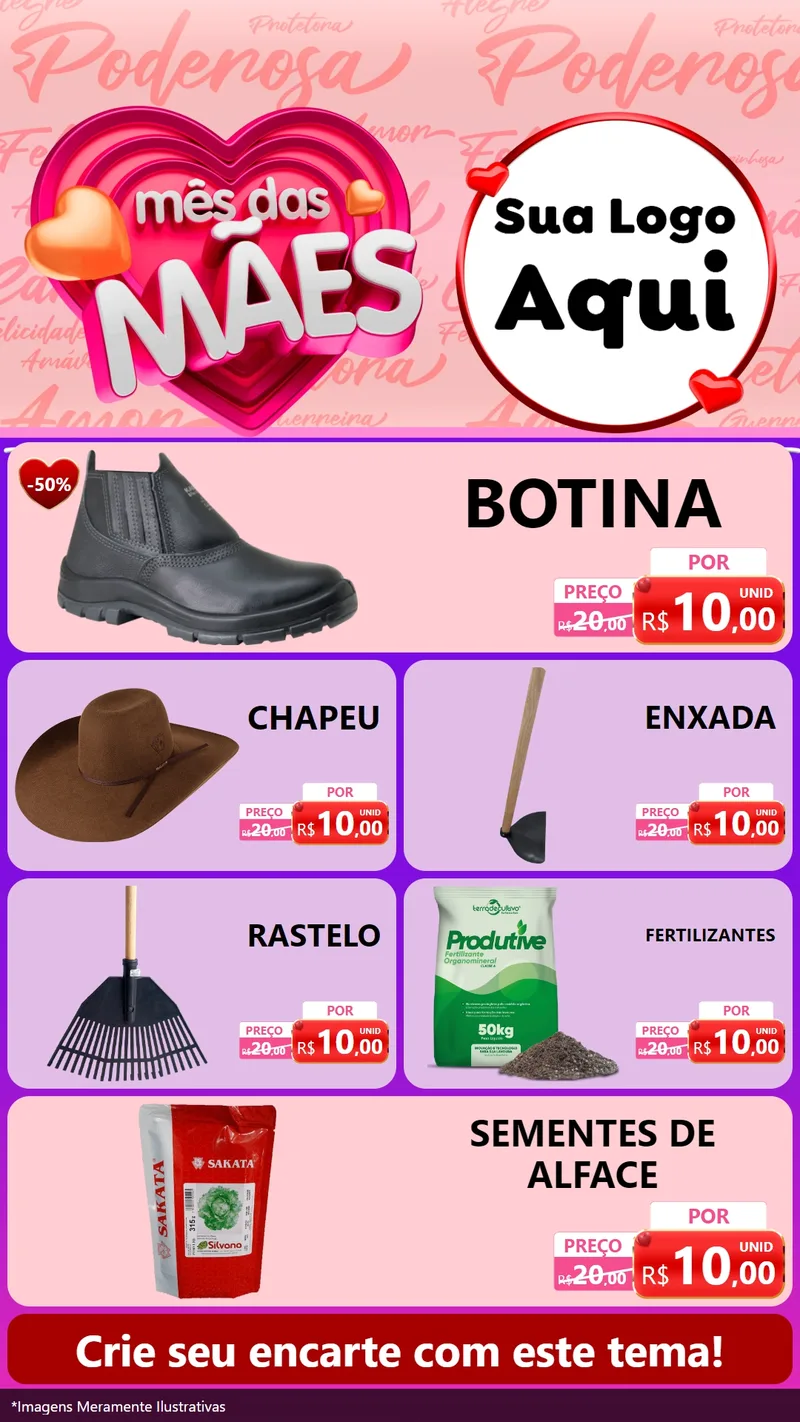 Modelo de TV para TV Vertical com o tema Mês Das Mães para Agropecuária
