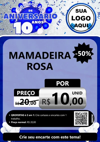Modelo de Cartaz para Cartaz A4 Vertical com o tema Promoção de Aniversário - 10 Anos para Bebês