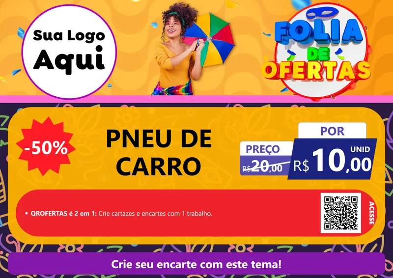 Modelo de Cartaz para Cartaz A4 Horizontal com o tema Folia de Ofertas para Auto peças