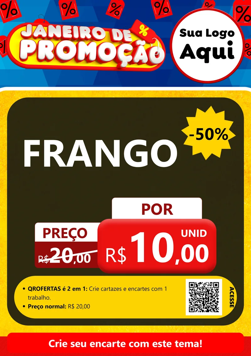 Modelo de Cartaz para Cartaz A4 Vertical com o tema Janeiro de Promoção para Assados
