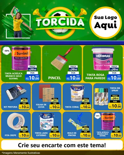 Modelo de Rede Social para Feed Instagram com o tema Torcida para Tintas e Ferramentas
