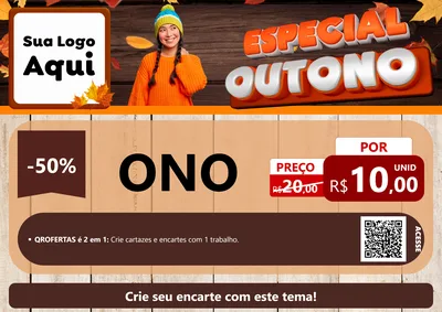 Modelo de Cartaz para Cartaz A4 Horizontal com o tema Especial Outono para Óticas