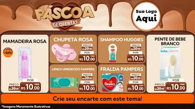 Modelo de TV para TV Horizontal com o tema Páscoa de Ofertas para Bebês