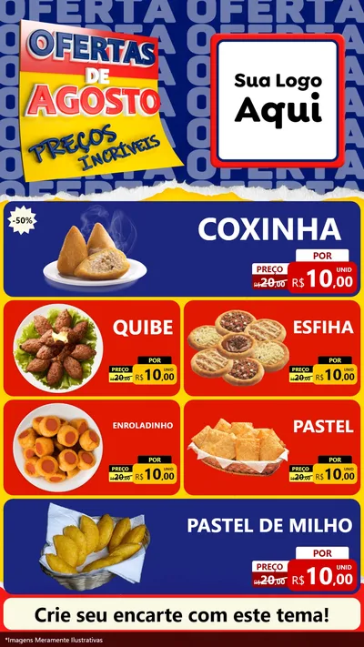 Modelo de TV para TV Vertical com o tema Ofertas de Agosto - Preços Incríveis para Salgadaria