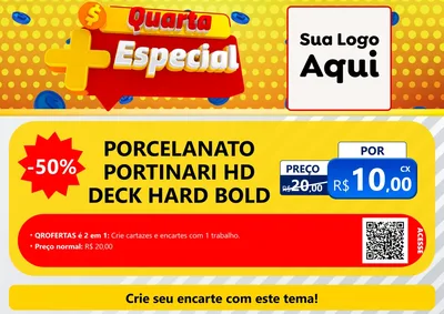 Modelo de Cartaz para Cartaz A4 Horizontal com o tema Quarta Mais Especial para Pisos e revestimentos