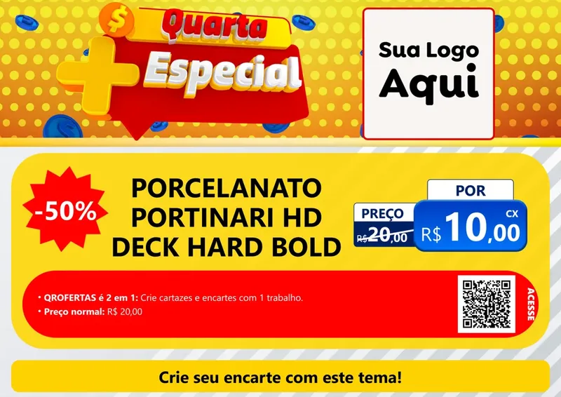 Modelo de Cartaz para Cartaz A4 Horizontal com o tema Quarta Mais Especial para Pisos e revestimentos