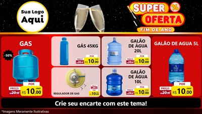 Modelo de TV para TV Horizontal com o tema Super Oferta Fim de Ano para Água e gás
