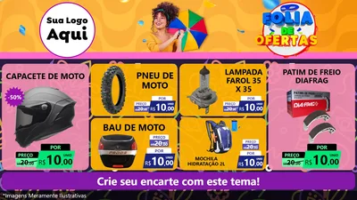 Modelo de TV para TV Horizontal com o tema Folia de Ofertas para Moto peças