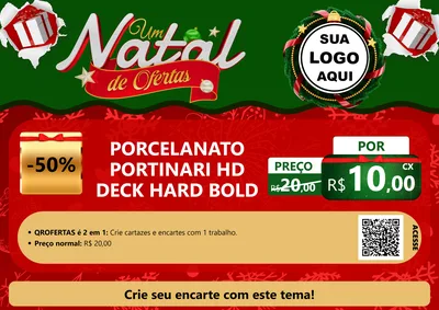 Modelo de Cartaz para Cartaz A4 Horizontal com o tema Um Natal de Ofertas para Pisos e revestimentos