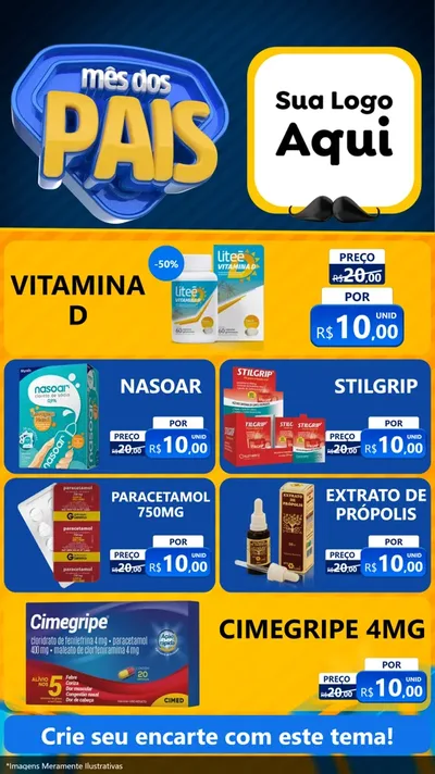 Modelo de TV para TV Vertical com o tema Mês dos Pais para Farmácia