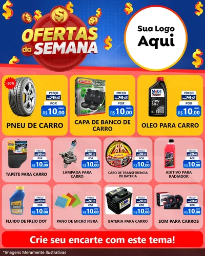 Modelo de Rede Social para Feed Instagram com o tema Ofertas Da Semana para Auto peças