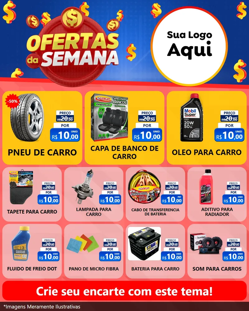Modelo de Rede Social para Feed Instagram com o tema Ofertas Da Semana para Auto peças