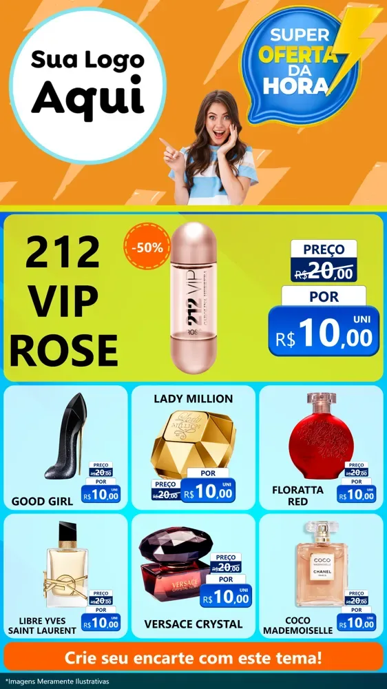 Modelo de Rede Social para Stories com o tema Super Oferta da Hora para Perfumes