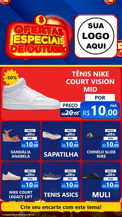 Modelo de Rede Social para Stories com o tema Ofertas Especiais de Outubro para Calçados