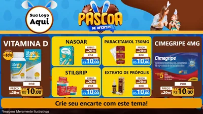 Modelo de TV para TV Horizontal com o tema Páscoa de Ofertas para Farmácia