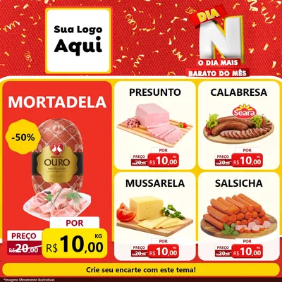 Modelo de Rede Social para Feed Facebook com o tema Dia N o Dia Mais Barato do Mês para Frios e Laticínios