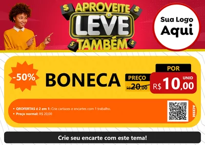 Modelo de Cartaz para Cartaz A4 Horizontal com o tema Aproveite e Leve Também para Brinquedos