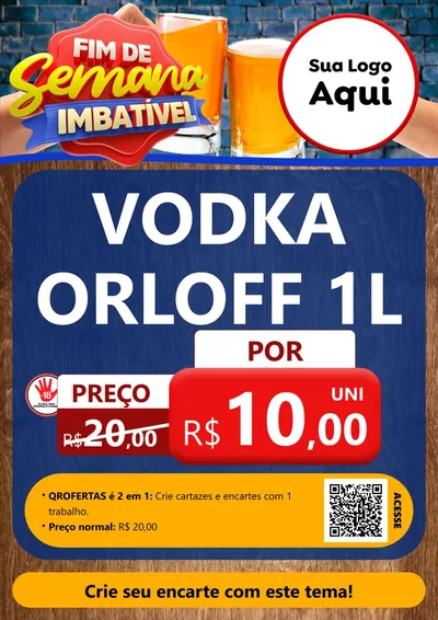 Modelo de Cartaz para Cartaz A4 Vertical com o tema Fim de Semana Imbatível Bebidas para Distribuidora de bebidas