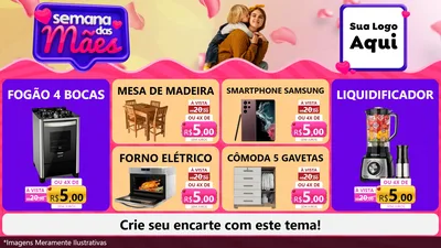 Modelo de TV para TV Horizontal com o tema Semana das Mães para Móveis e Eletro