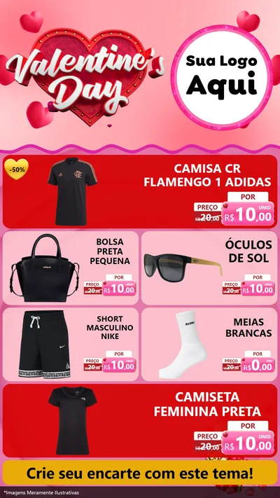 Modelo de TV para TV Vertical com o tema Valentine's Day para Roupas e acessórios