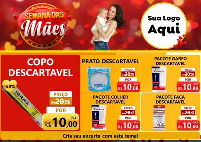 Modelo de Encarte para Encarte A4 Horizontal com o tema Semana das Mães para Embalagens