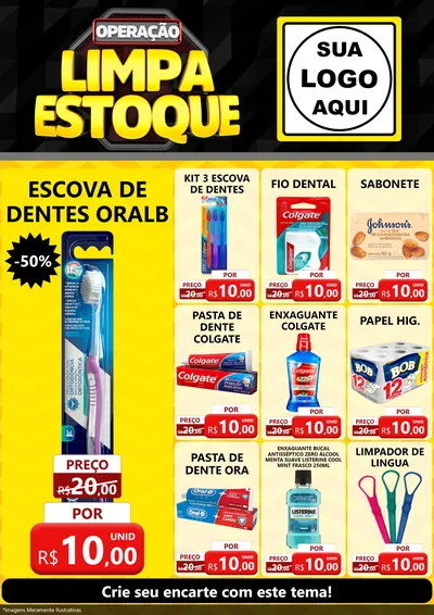 Modelo de Encarte para Encarte A4 Vertical com o tema Operação Limpa Estoque para Higiene Pessoal