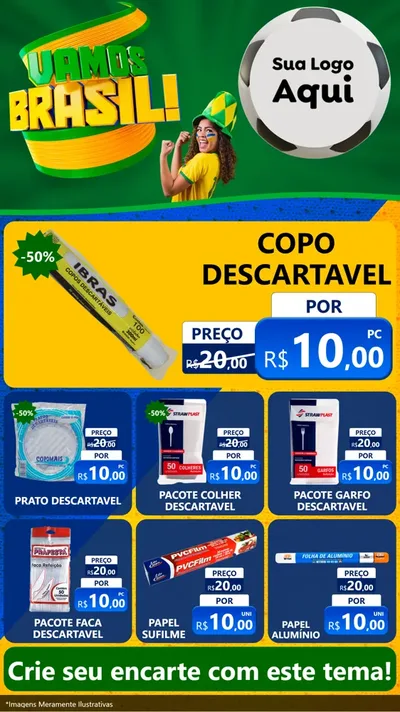 Modelo de Rede Social para Stories com o tema Vamos Brasil - Copa para Embalagens