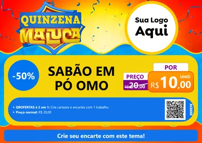 Modelo de Cartaz para Cartaz A4 Horizontal com o tema Quinzena Maluca para Produtos de Limpeza