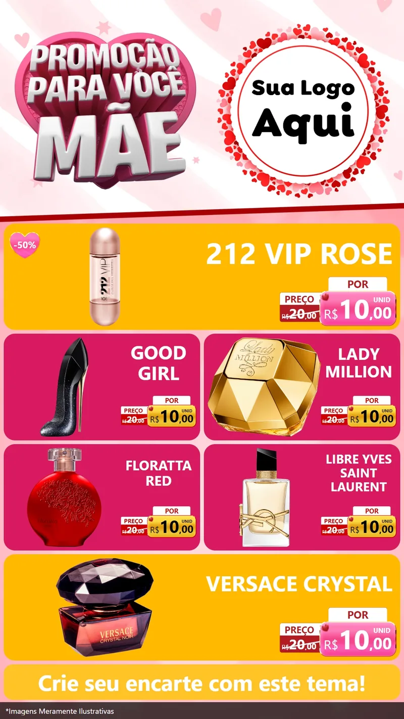 Modelo de TV para TV Vertical com o tema Promoção Para Você Mãe para Perfumes