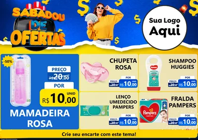 Modelo de Encarte para Encarte A4 Horizontal com o tema Sabadou de Ofertas para Bebês