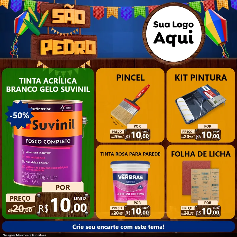 Modelo de Rede Social para Feed Facebook com o tema São Pedro para Tintas e Ferramentas