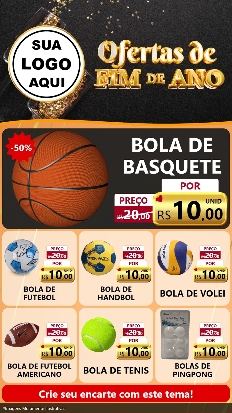 Modelo de Rede Social para Stories com o tema Ofertas de Fim de Ano para Artigos Esportivos
