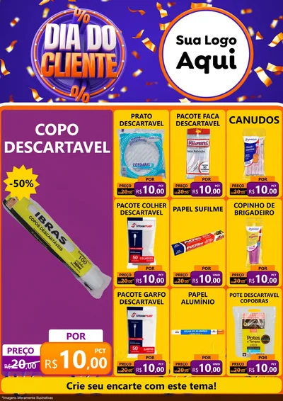 Modelo de Encarte para Encarte A4 Vertical com o tema Dia do Cliente para Embalagens