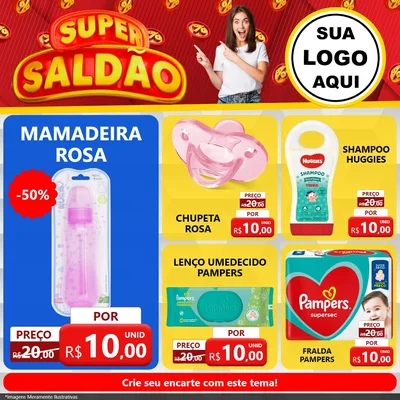 Modelo de Rede Social para Feed Facebook com o tema Super Saldão para Bebês