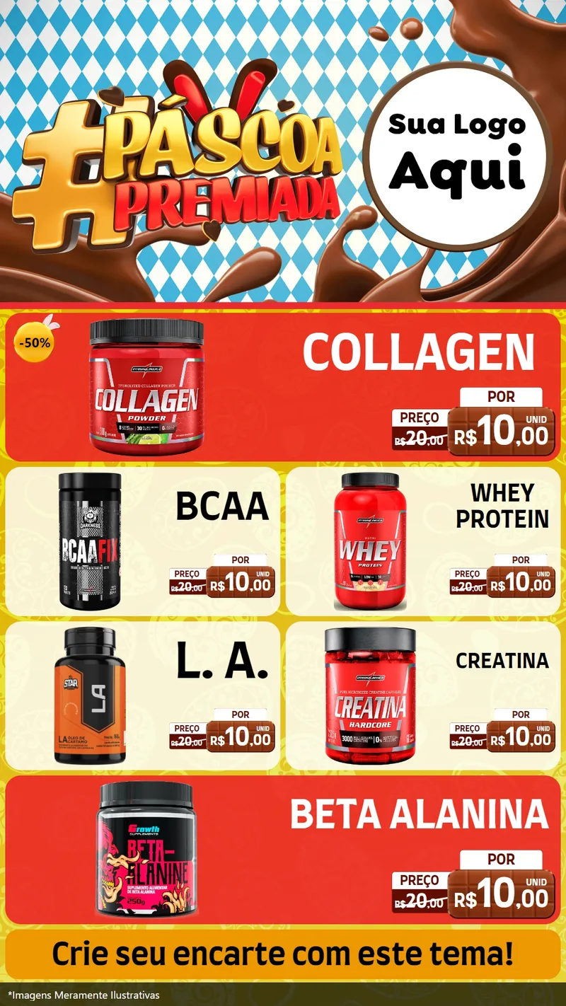 Modelo de TV para TV Vertical com o tema Páscoa Premiada para Suplementos alimentares