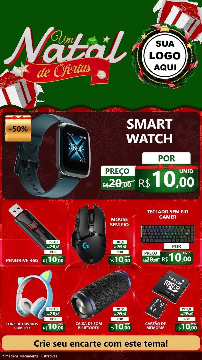 Modelo de Rede Social para Stories com o tema Um Natal de Ofertas para Informática