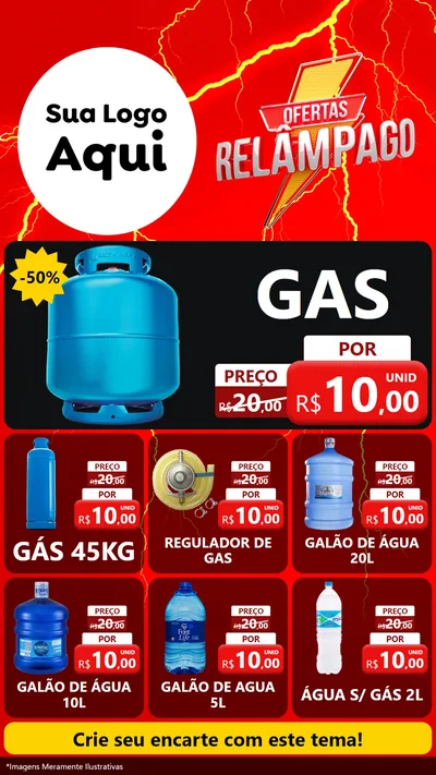 Modelo de Rede Social para Stories com o tema Ofertas Relâmpago para Água e gás