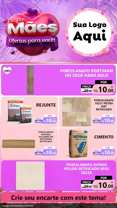 Modelo de TV para TV Vertical com o tema Dia das Mães Ofertas para Você! para Pisos e revestimentos