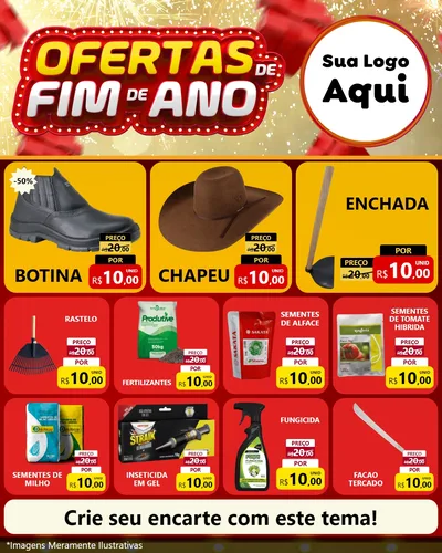 Modelo de Rede Social para Feed Instagram com o tema Ofertas de Fim de Ano para Agropecuária