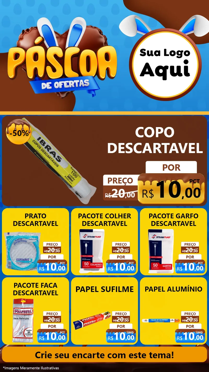 Modelo de Rede Social para Stories com o tema Páscoa de Ofertas para Embalagens