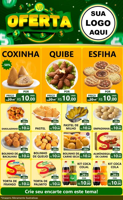 Modelo de Encarte para Encarte Grande com o tema Oferta para Salgadaria